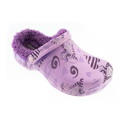 China Fashion \ Hot Selling Comfortable \ Durable Comfort EVA Girls Winter Fur Garden Clogs for sale