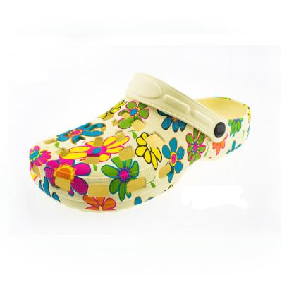 China EVA High Quality Flower Printed EVA Women Garden Clogs for sale