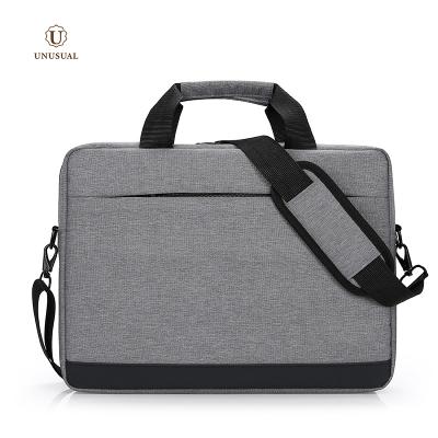 China Wholesale Polyester 15.6 Inch Gray Polyester Laptop Messenger Bag for sale