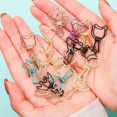 China Cute Novelty Cute School Animal Type Paper Clip Custom Made Gold Cat Shape Office Cute Metal Pins for sale