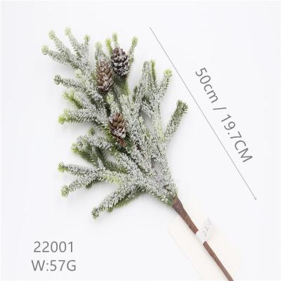 China DIY Wreath Christmas Decorations 22001 Supplies Snowy Christmas Pine Cone Flower Decoration With Holly Red Berry for sale