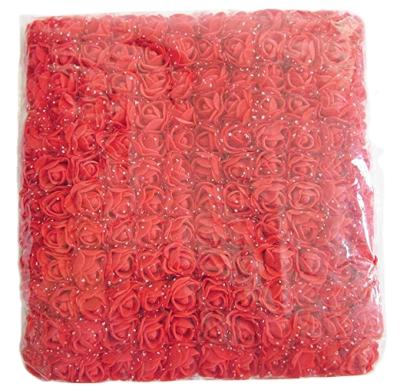 China PE Foam Rose Flower Factory Wholesale 144pcs/bag 2.5cm PE Foam Rose Heads Artificial Silk Flowers DIY Velvet Wedding Decorations for sale