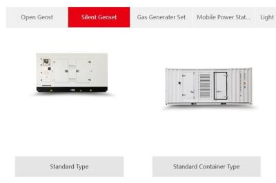 China Diesel Generator Set Silent Type Four wheel Stroke 1500rmp/1800rmp IP23 Land Use 2250 Open Structure for sale