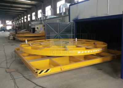 China Sand Blasting Room Using Industrial Electric Turntable Transfer Carts 25 t Load Capacity for sale