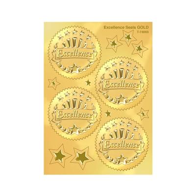 China Metallic Gold Foil Embossing Envelope Seal Sticker Custom Logo for sale