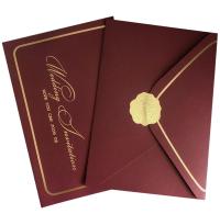 China Luxury Red Wedding Gift Card Envelopes 5x7 4x6 with Folding Invitations for sale