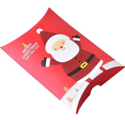 China Caixas de doces de Natal em forma de travesseiro para presente de papai noel 250gsm cartão branco à venda