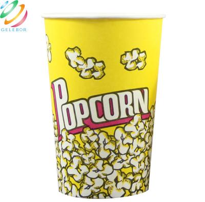 Cina Secchio rotondo per tazze di carta per popcorn con imballaggio alimentare monouso ecologico 24 once in vendita