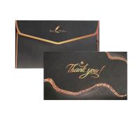 China 5x5 CMYK Printing Embossed Paper Gift Card Envelopes With Gold Stamping Logo for sale