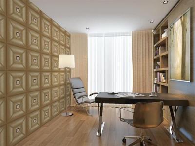 China Wall Art Decals Leather Fabric Wall Panel / 3 Dimensional Wallpaper for Interior Wall Paneling for sale