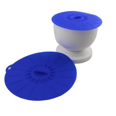 China Soft Eco - Friendly  5pcs Blue Silicone Cup Cover / silicone coffee mug lids for sale