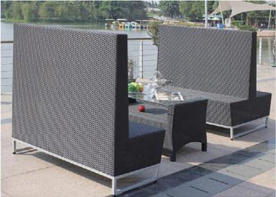 China Outdoor Garden Furniture Rattan Bar Table And Stools With High Back for sale