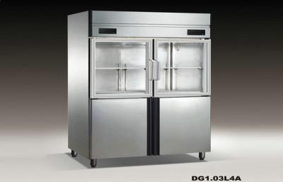 China Double Temperature 4 Doors Vertical Deep Freezer Showcase 815L , Stainless Steel for sale