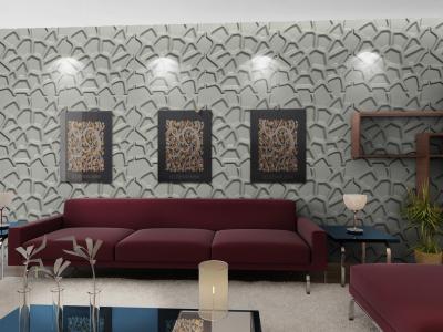 China Fashion Wall Art  3D Living Room Wallpaper , Modern 3D Wall Panel for Sofa Background for sale