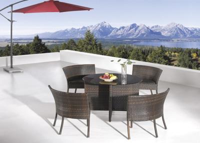 Chine Les meubles de jardin de rotin de 4 Seater placent autour de la table de salle à manger et des chaises en verre à vendre