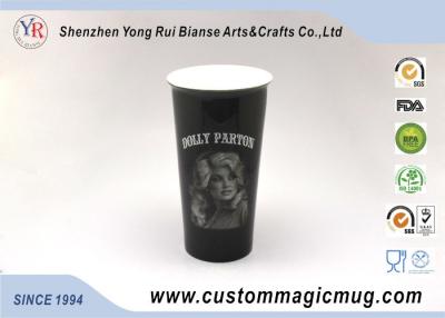 China Color Changing Ceramic Double Walled Travel Mug Provied Customized Logo Pringting for sale