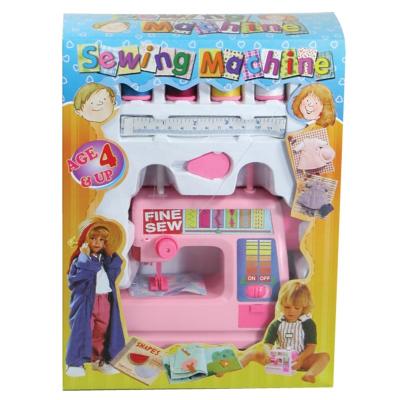 China Battery Operated Toys Sewing Machine Game Set For Kids With 4 Assorted Color Spool Of Threads Tape Measure B1868 for sale