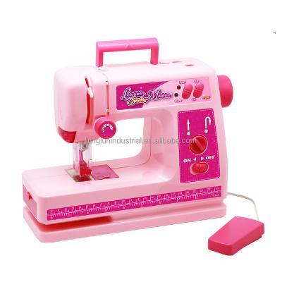 China Kids Portable Lockstitch Sewing Machine Battery Operated Pink Toy for Making Fashionable Girls Dress and Clothes in Direct Selling 1888 for sale