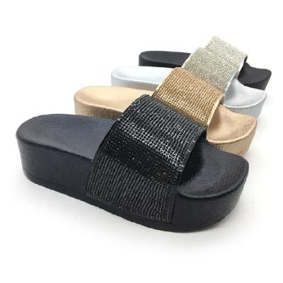 China Fashion Trend Fashion High Designer High Quality Unique Waterproof Full Dismond Shining Slides Hot Selling Slippers for sale