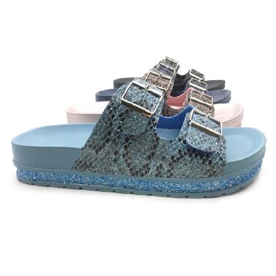 China Fashion Trend Europe Snake Straps Women's Warm Waterproof Fashionable Outdoor Sandals Double Buckles Slides Slippers for sale