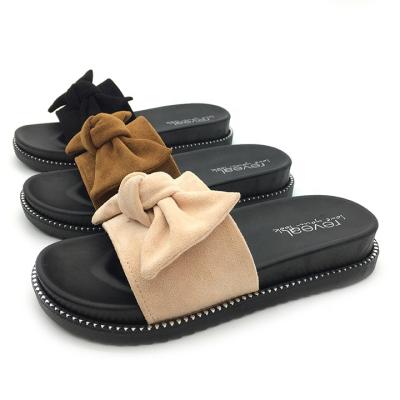 China New fashion trend summer fashion bow slippers women indoor and outdoor non-slip comfortable casual slippers for sale