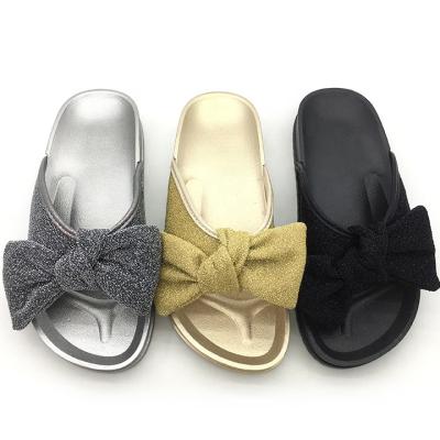 China High Quality Designer Fashion Footwear Can Change Unique Bowknot Slippers Upper Material Flat Waist Large For Seasons Women for sale