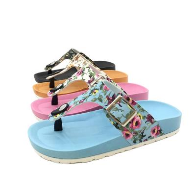 China Fashion Trend Women Slippers With Flowers Design Printed Hot Sales Ladies Shoes Women Flip Flop Slippers for sale