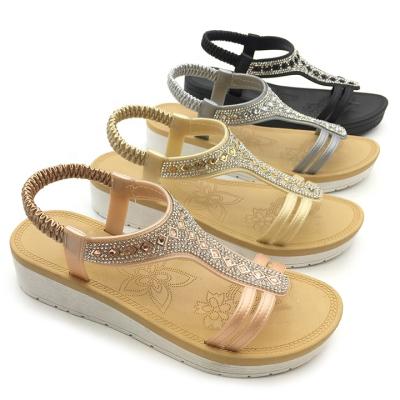 China Italy Fashion Trend Hot Selling Design Summer Ladies Sandals Rhinestones Outdoor Slides For Women Comfortable Shoes for sale