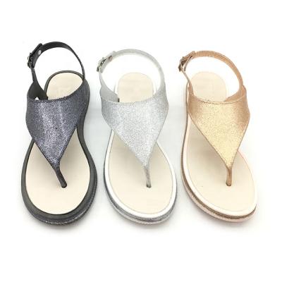 China Fashion trend wholesale low price women casual sandals sparkles triangular strap outdoor beach for ladies sandals for sale