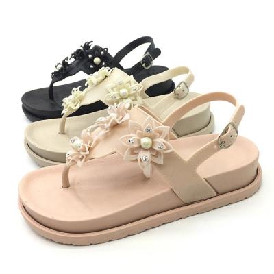 China Fashion Trend Summer Luxury Flip Flop Slipper Beach Outdoor Women Shoes PVC Flip Flops Women Shoes for sale