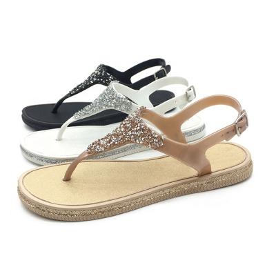 China PVC hot sale fashion trend ladies fashion trend rhinestone decoration summer beach women's outdoor sandals for sale