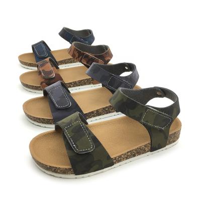 China Wholesale Flat Kids Cork Sandals Outdoor Prints Camouflage Material For Kids Casual Shoes for sale