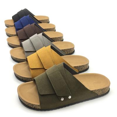 China 2021 Fashion Trend Men's Material Upper Slippers New Fails Sandals Brown Cork For Men Summer Slippers for sale