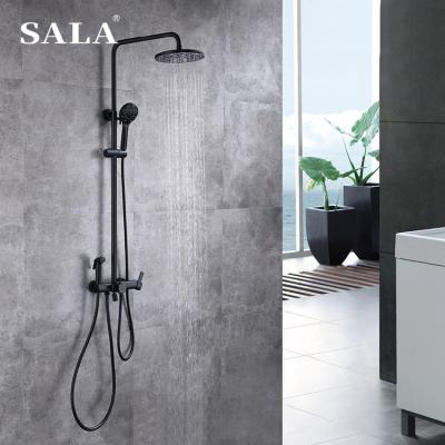 China With SALA Temperature Control Brass Round High Quality Cold And Hot Water Bathroom Designer Rainfall Shower Mixer Sets for sale