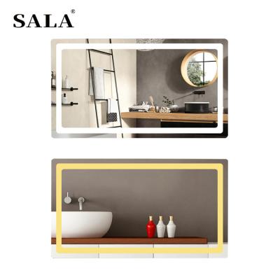 China Square Size SALA Bathroom Light Auto Open Light Square Led Smart Mirror For Luxury Home for sale