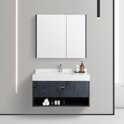 China SALA Top Quality Single Sink Square Bathroom Vanity Unit Waterproof Modern Wall Mounted Bathroom Vanity Cabinet for sale