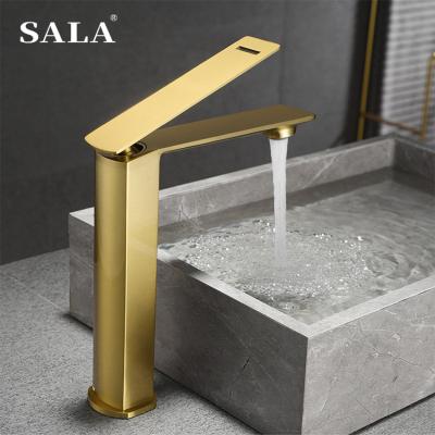 China Hot Selling Black Modern Design Brass Faucet Single Handle Basin Faucet Basin Sink Faucet Metered Hot for sale