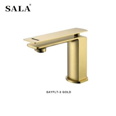 China Single Handle Gold Bathroom Vanity Faucet Single Handle Basin Mixer Tap Basin Faucets Gold Bathroom Faucet for sale