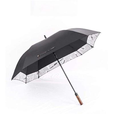 China All In 1 Inch Wood Square Log Custom Printing Golf Umbrella Handle Windproof Windproof 27 30 Inch Automatic Open Golf Umbrellas for sale