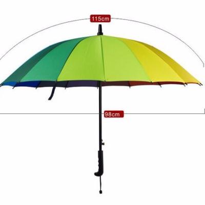 China All In 1 Color 16 Ribs Available OEM 2019 Automatic Open Rainbow Golf Umbrella Low MOQ Windproof for sale