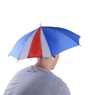 China All In 1 Cap Umbrella For UV Umbrella Customized Head Shape Logo Printing Fishing Hicking Free Use Hand Cap Umbrella for sale