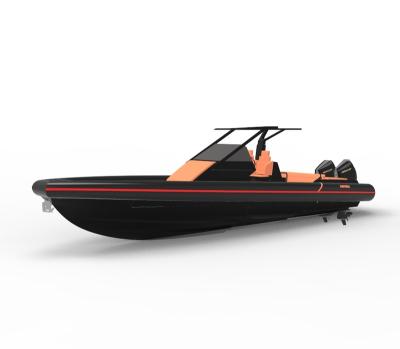 China 10m RIB Boat Aluminum Speedboat Aluminum RIB34 Hypalon 34ft Luxury Italian Designed Fast Inflatable Boat With Folding Bed for sale