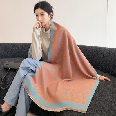 China New Girl Soft Smooth Shawl Scarf Feeling Winter Dual Function Scarf For Women Wholesale Cashmere Luxury Scarf for sale