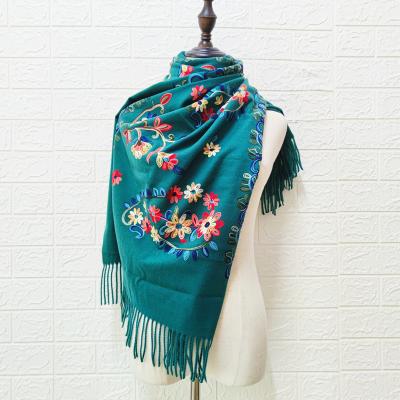 China National Feeling Shawl New Cashmere Cashmere Scarf Soft Smooth Embroidery Scarf National Feeling Shawl for sale