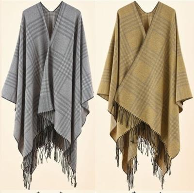 China European and American street direct jacquard shawl fashion factory ladies split thick coat warm outside for sale