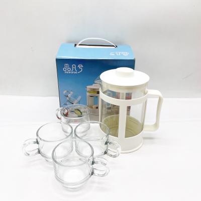 China Factory Price Summer Kitchen Water Pitcher Sustainable Household Water Jug Set Glass Kettle for sale