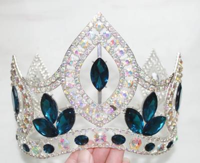 China Free Customized Wedding Girl's Miss Gold Girl Pageant Miss Winner Adjustable Crowns Of 6 Mixed Handmade Silver Diamond Zircon Holiday And Inches Pageant Wedding Crowns for sale