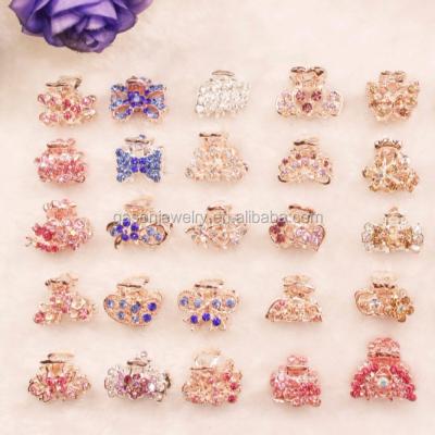 China Wedding Accessorize Free Customized Accessory Claws Mini Alloy Metal Colored Rhinestone Mixed Hair for sale