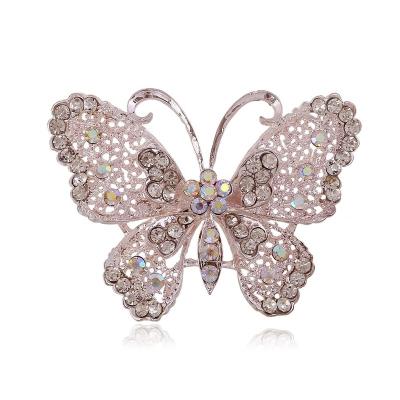 China Free Customized Wholesale Pageant AB Rhinestone Butterfly Brooch Pins for sale