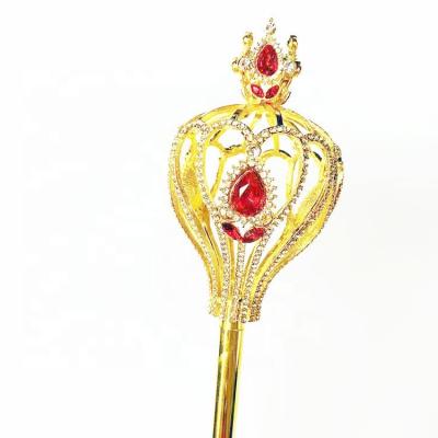 China Wholesale Free Customized Europe Gold Silver Beauty Design Pageant Rhinestone Scepters Magic Wand For Ladies for sale